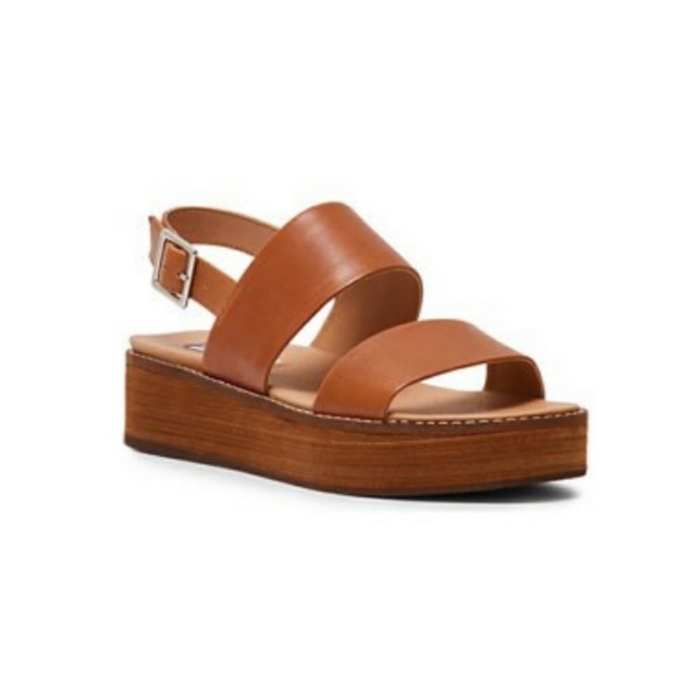 Steve Madden Platform Brown Leather Sandal